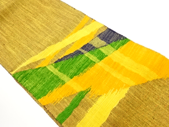 JAPANESE NAGOYA OBI / MAWATA TSUMUGI / WOVEN DIAGONAL STRIPE